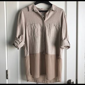 Anthro Monoreno button down top sheer bottom